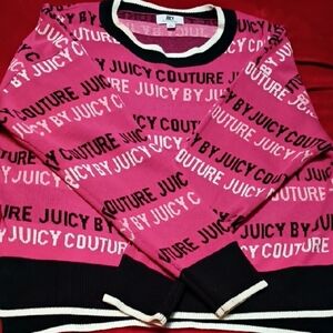 Juicy Couture Pink and Black Logo Sweater